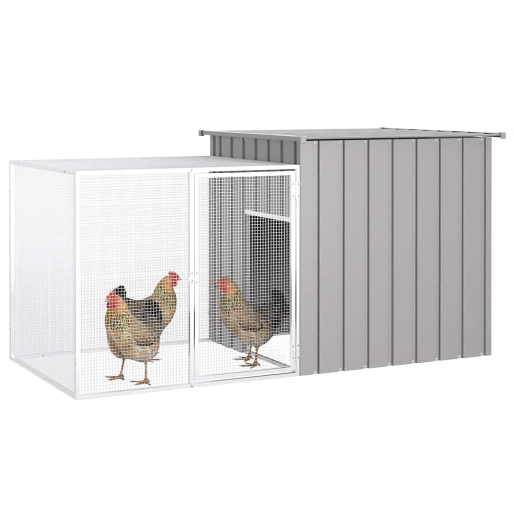 Galinheiro 200x91x100 cm aço galvanizado cinzento - 2