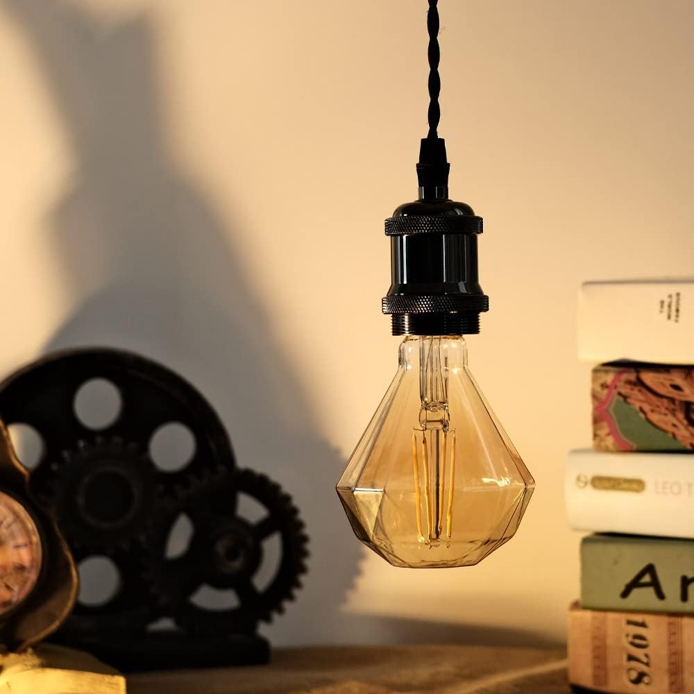 Ampoule LED vintage 4W Diamant Edison G95 220/240V E27 décorative spéciale ambre 2500K - 9