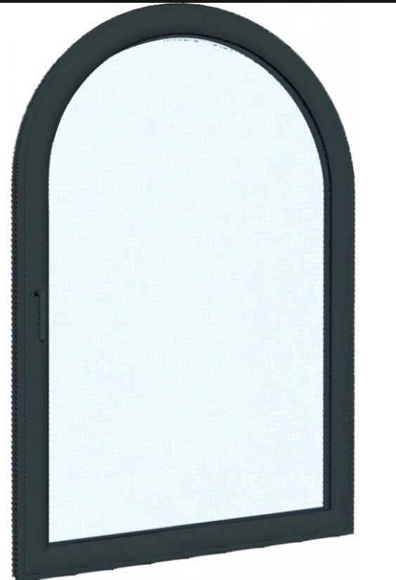Fenêtre Aluminium cintré un ventail ouvrant RAL 7016 ( L. 110 cm x H