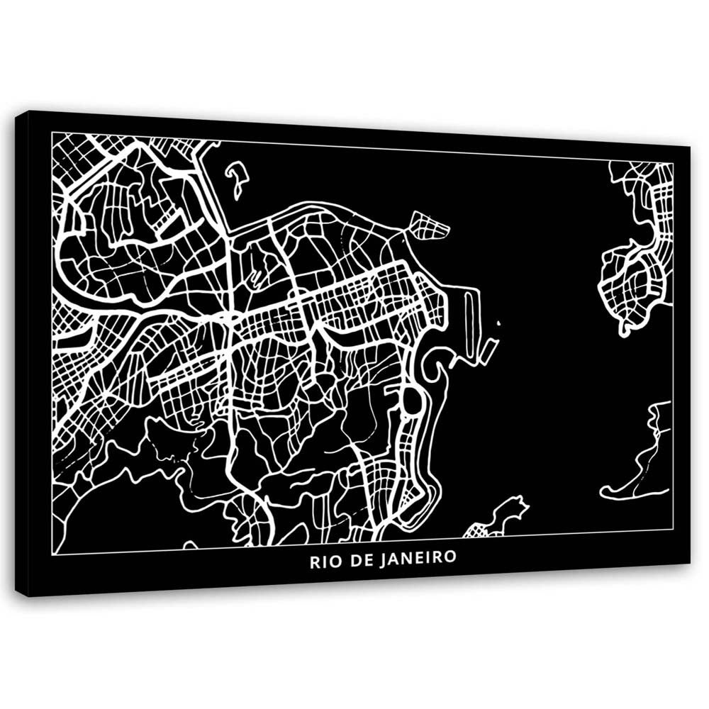 Obraz na płótnie, Rio de Janeiro - plan miasta 100x70