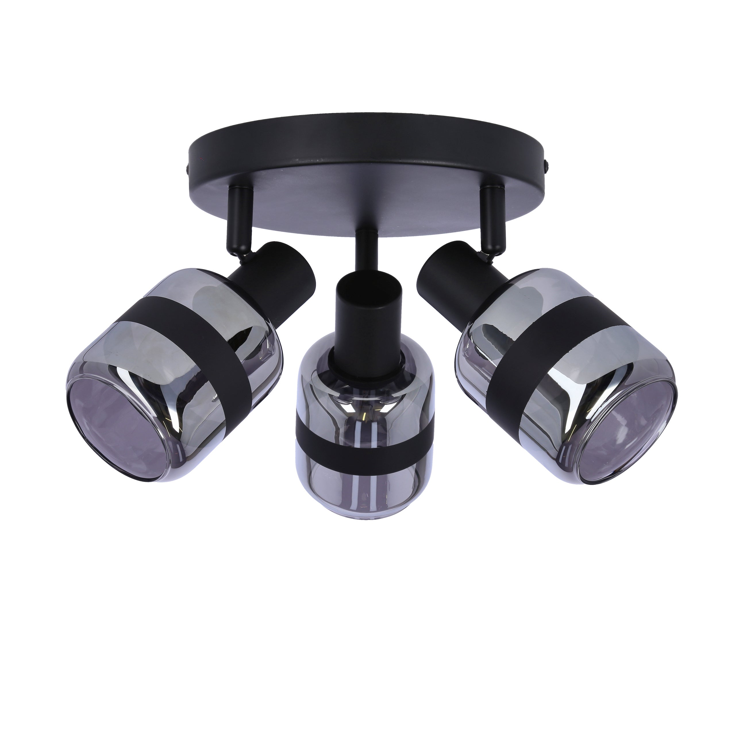 Lampa sufitowa dymione klosze Yuki czarno-grafitowa 3xE14x15W metal wym:18x33x33cm IP20 Candellux