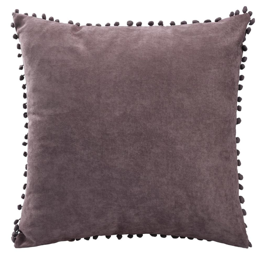 Poszewka dekoracyjna 45x45 szara, z pomponami - Darymex