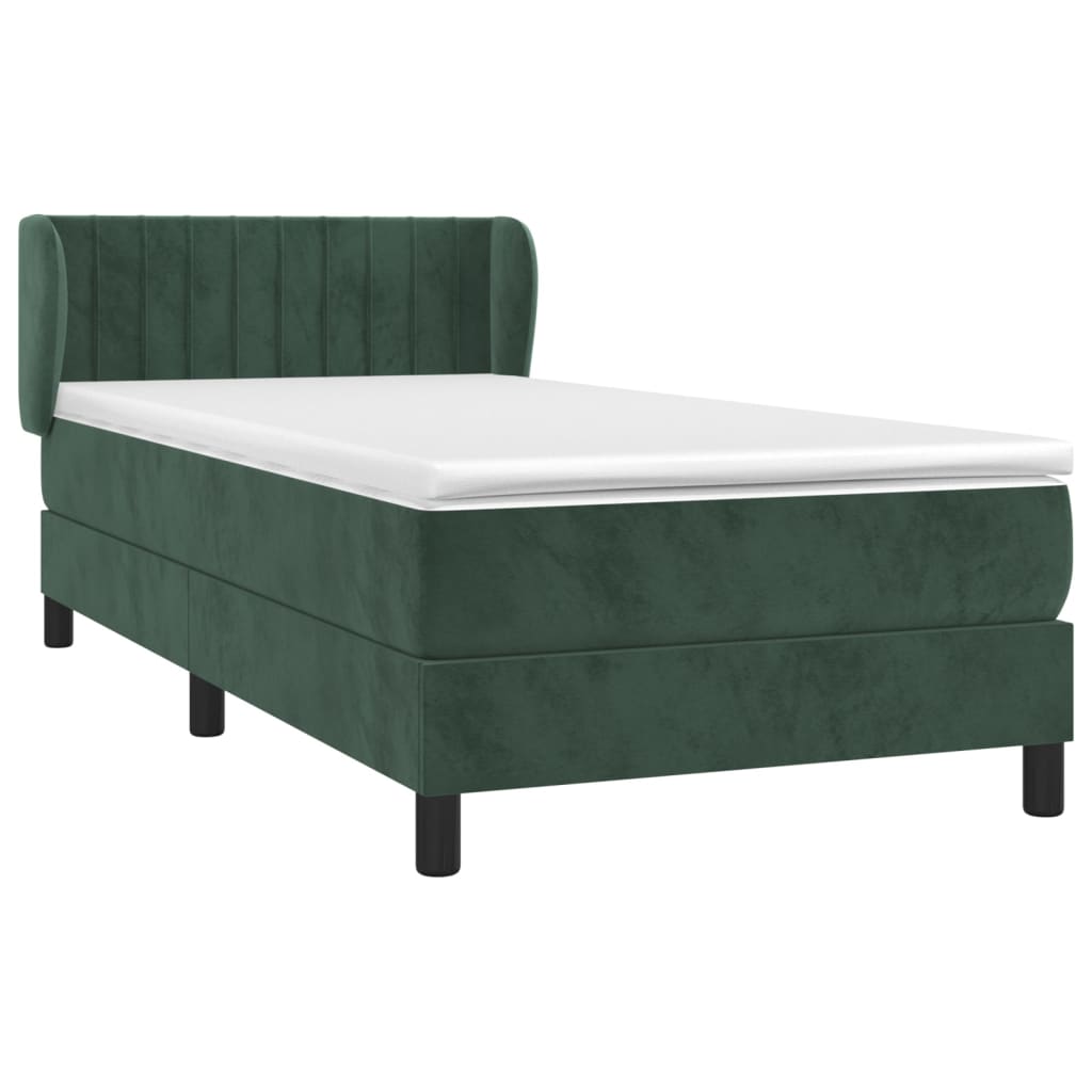 Sommier à lattes avec matelas vert foncé 100x200 cm - 3