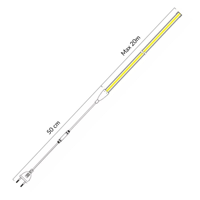 Ruban LED COB 220V AC Recoupable 20M IP65 432LED/m - Blanc Chaud 2300K - 3500K - SILAMP - 7