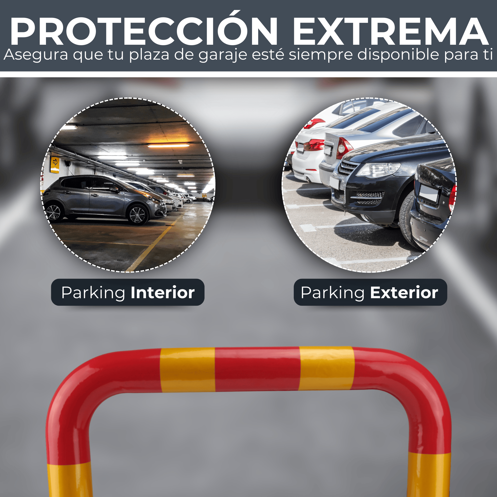 STARLUXE® - Cepos Parking - Barrera Parking con 2 Juegos de Llaves - Cepo Parking de Color Rojo y Amarillo - Cepo para Parking Interior y Exterior - B - 7