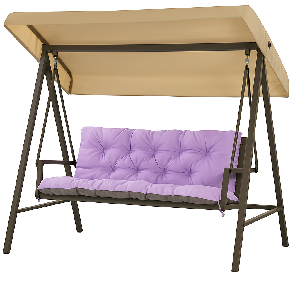 Poduszka ogrodowa na huśtawkę 120x50x50cm poduszka na meble ogrodowe fioletowa, poduszka na balkon taras, poducha ogrodowa na ławkę