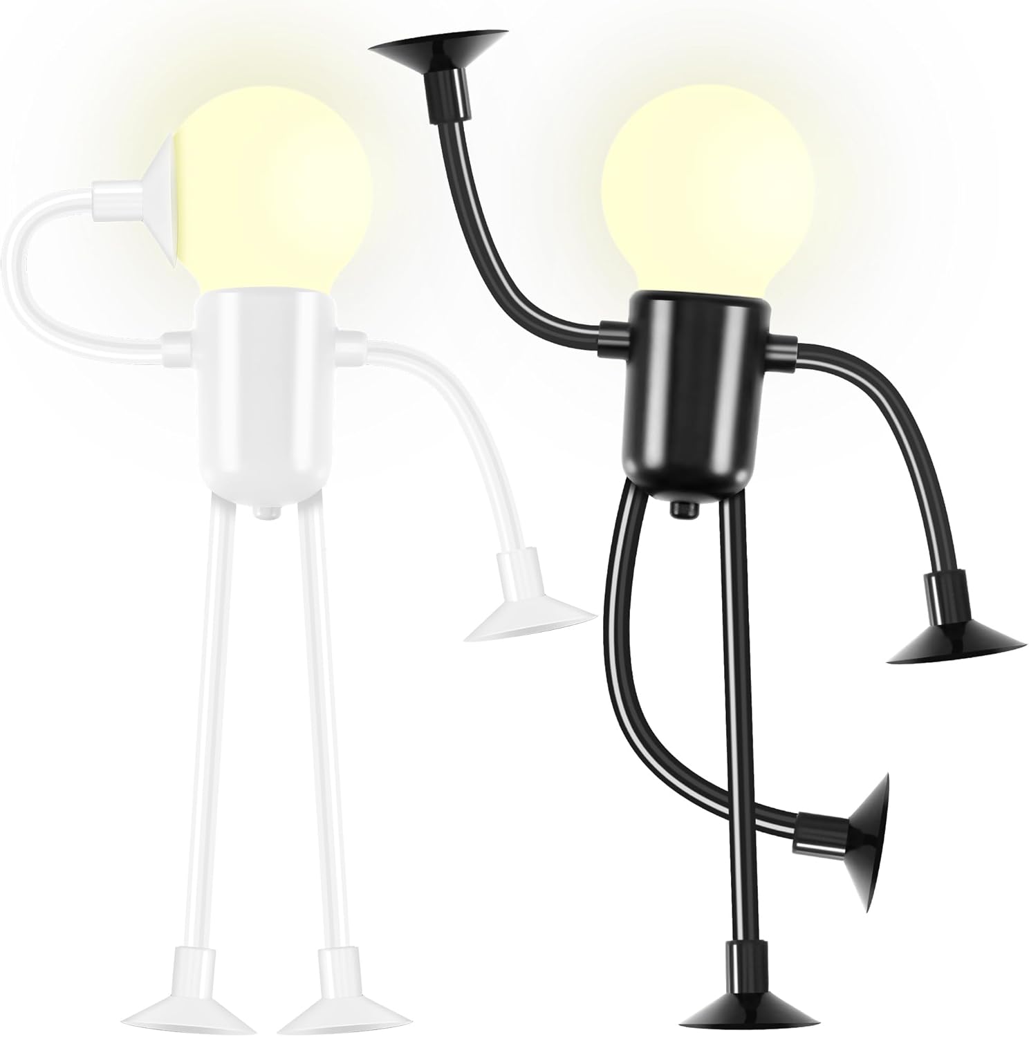 Zestaw 2 lampek nocnych LED dla dzieci – ciepła biel – lampka nocna na baterie – lampka nocna DIY do sypialni – czarno-biała