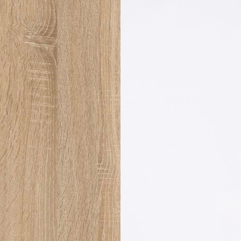 Vitrine LAURA 3 portes avec étagères L77 x H142cm - Blanc / Bois - 8