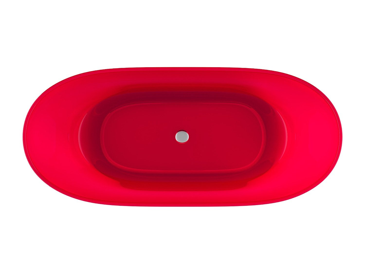 Baignoire îlot translucide - 160 x 72 x 56 cm - Résine - Rouge - 292 L - SPAVO - 3