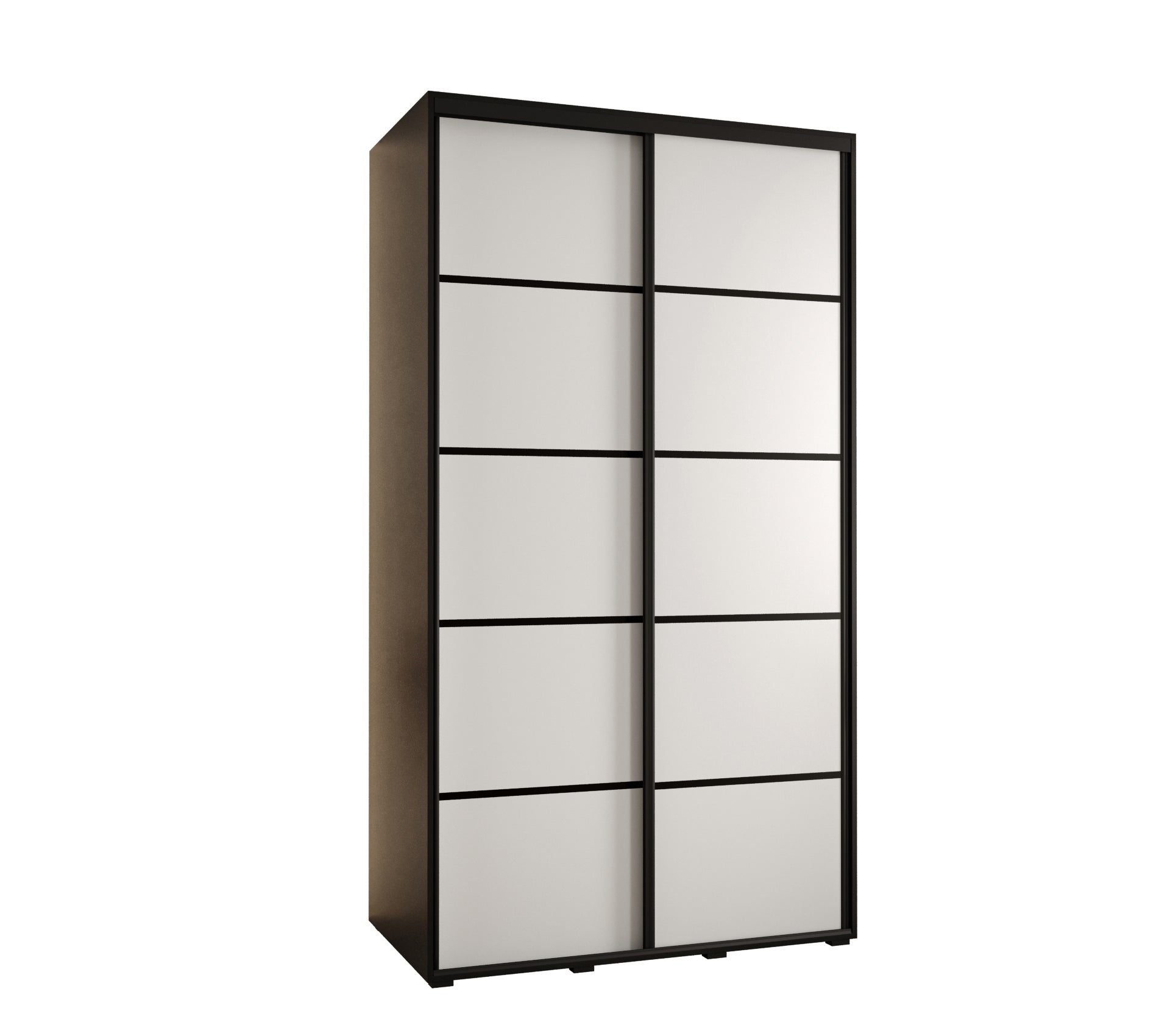 Szafa przesuwna wysoka Davos 4 130 x 60 x 235,2 cm czarny + biały + u. czarny - Abiks Meble
