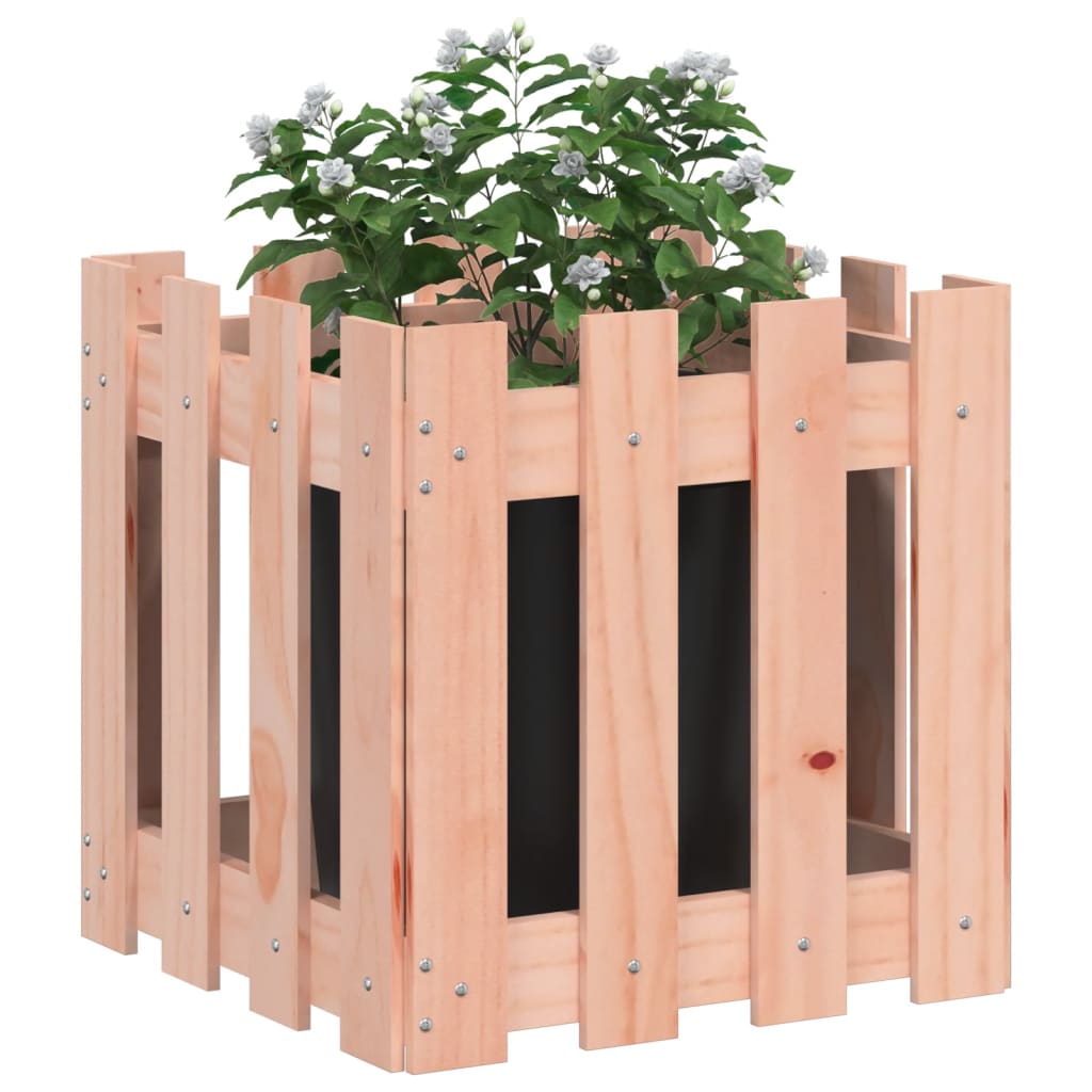 Jardinière | Bac à fleurs | Pot de fleurs avec design de clôture 40x40x40 cm Douglas massif250145 - 3