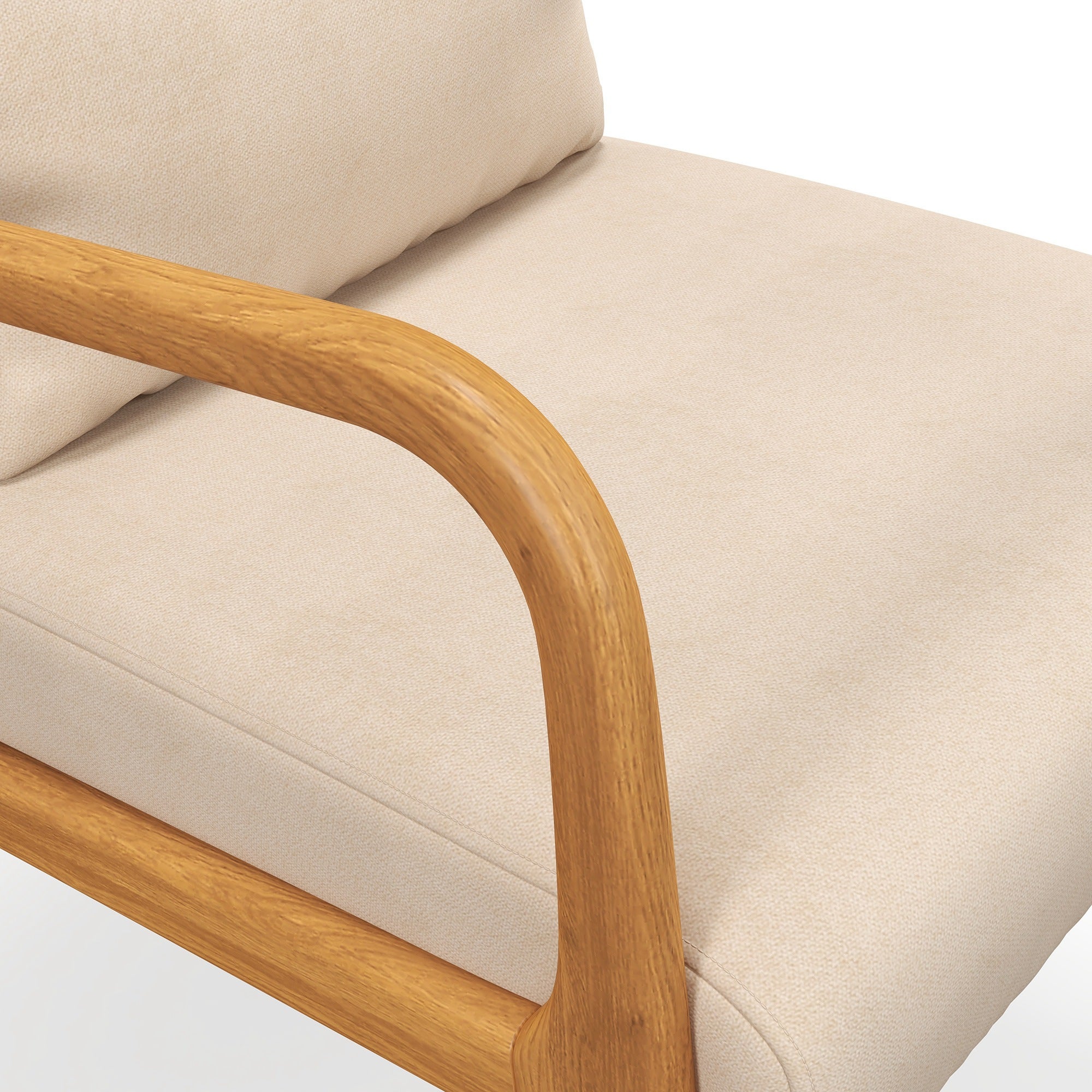 Fauteuil de salon en bois et velours beige 1 place HOMCOM - 8