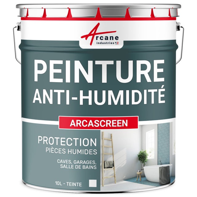 Peinture anti humidité mur humide salle de bain - ARCASCREEN - 10 L (jusqu'à 40 m²) - ARCANE INDUSTRIES