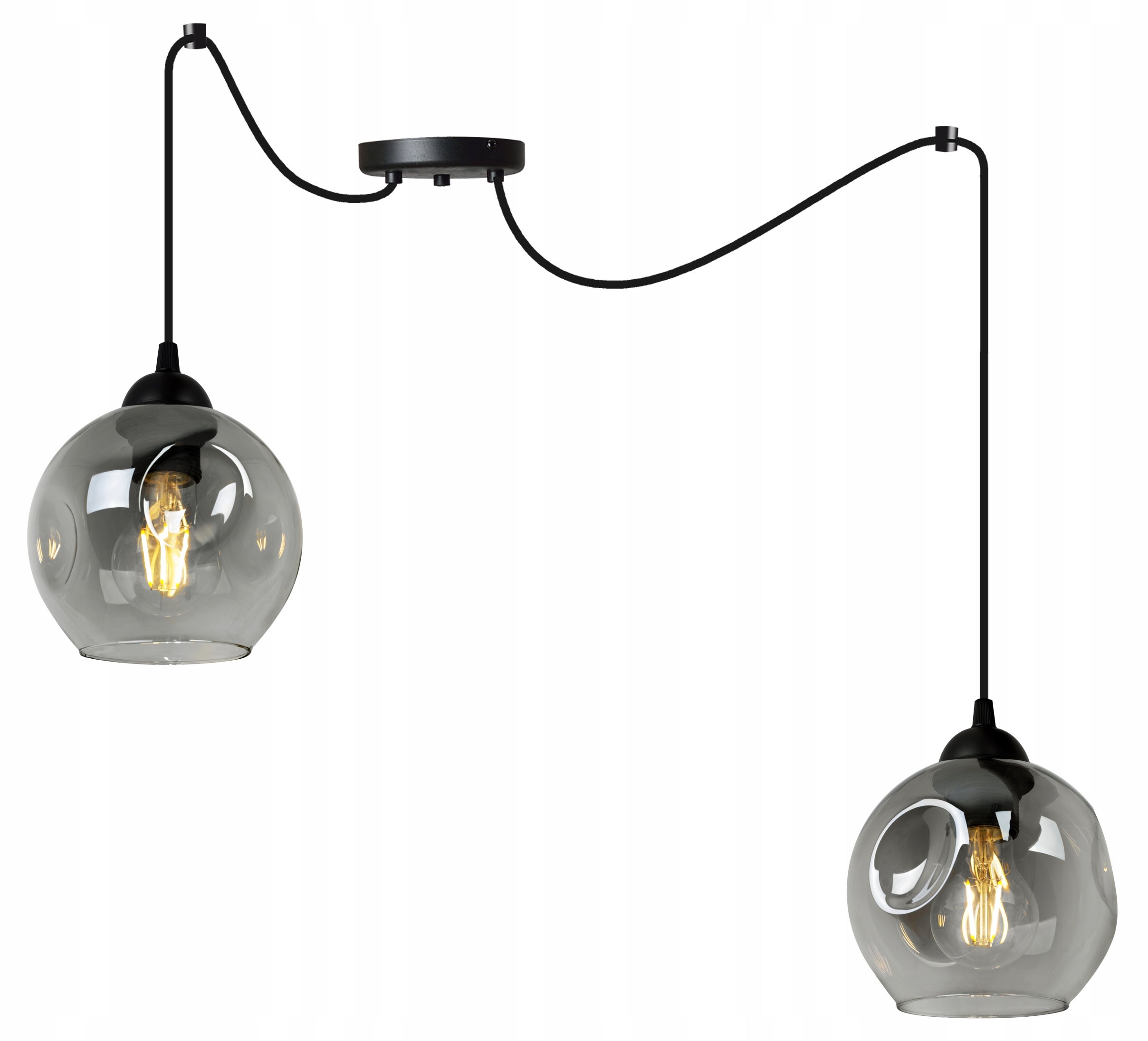 Lampa sufitowa wisząca Spider Rio elegance 2xE27 abażur kula grafitowa Light Home LH