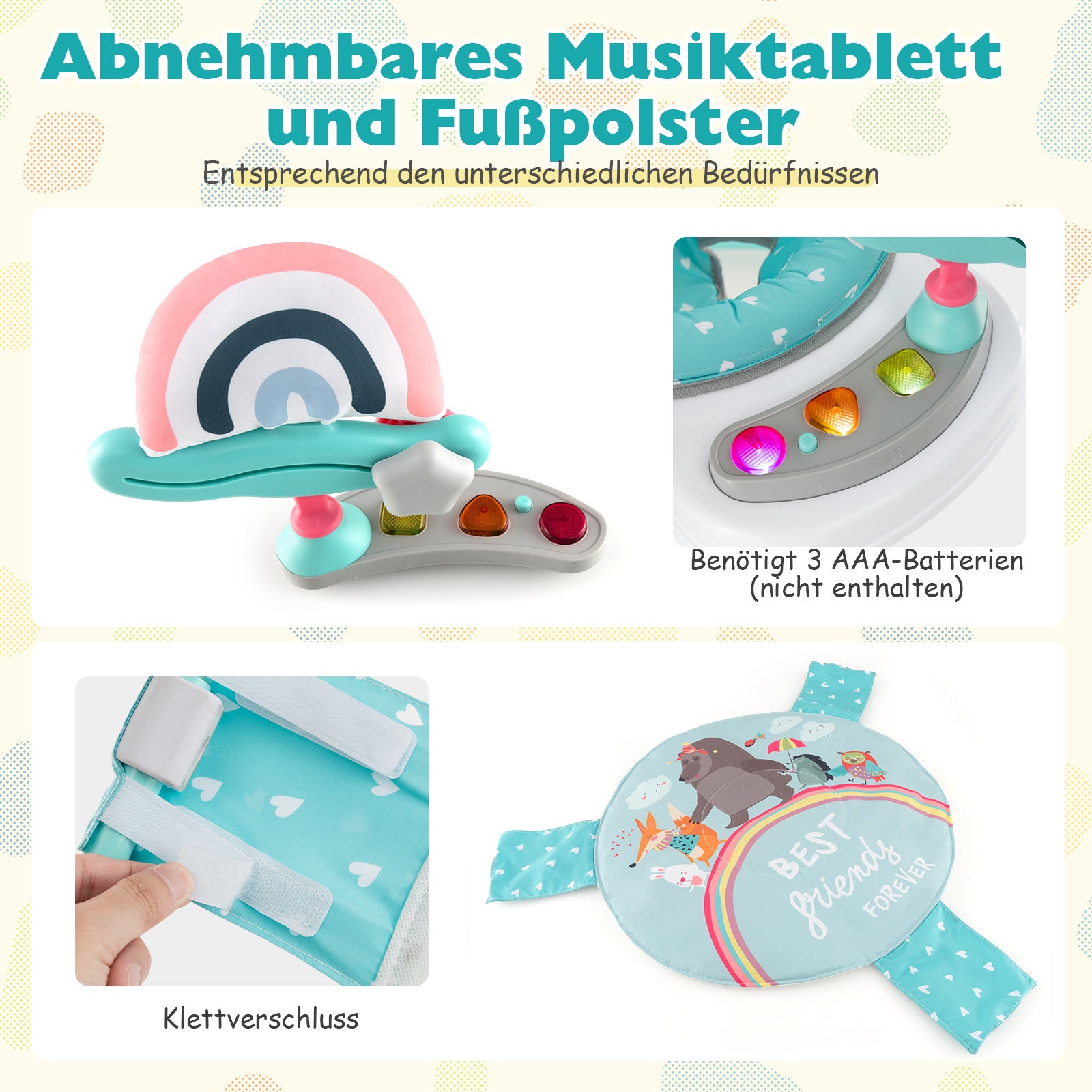 Jumperoo per Bambini, Centro attività Saltella con Altezza Regolabile, Gioco Saltellante con Sedile Girevole a 360°, Saltarello per Neonati co - 8