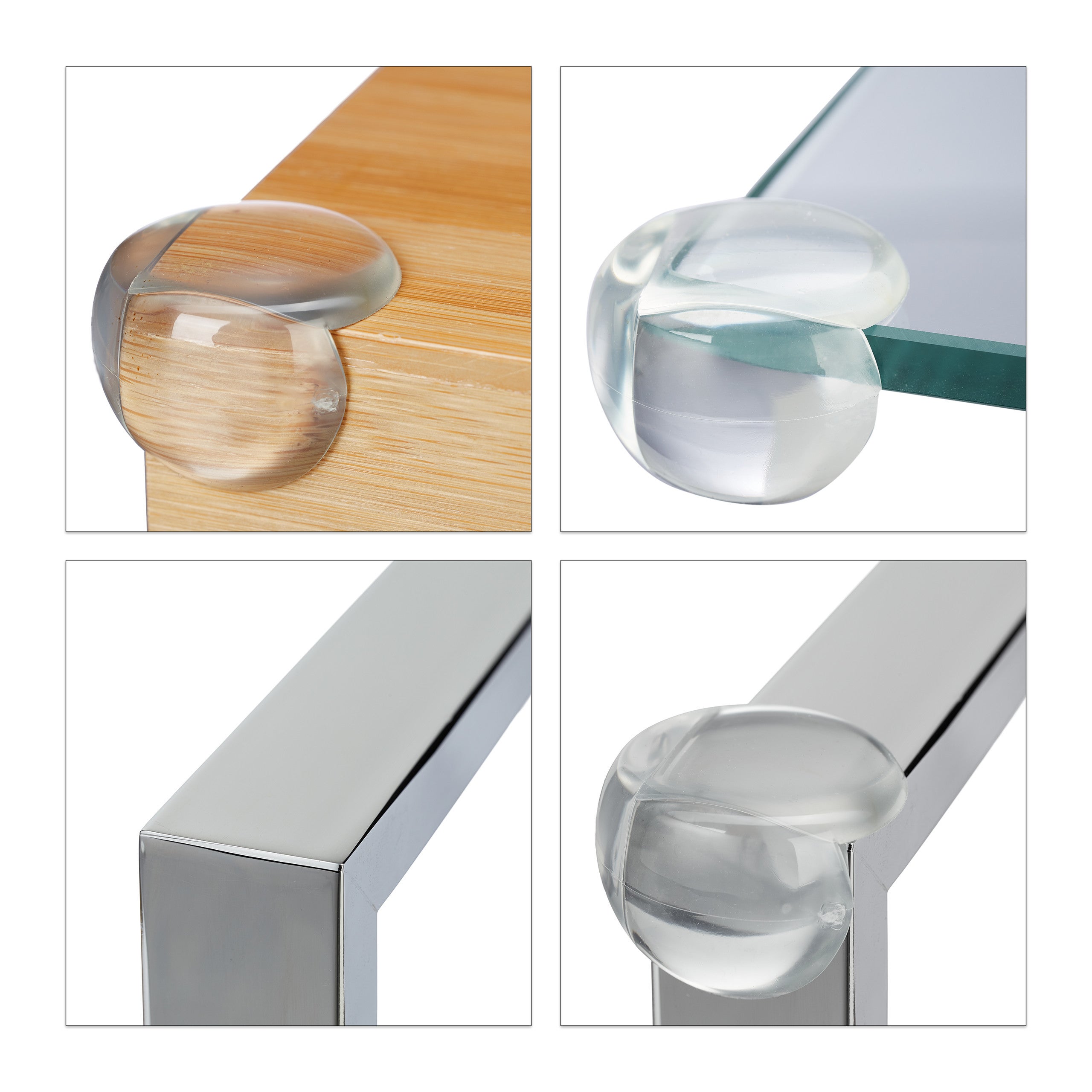 48x Paraspigoli per Bambini, Set di Paracolpi per Angoli di Mobili, Tavolo, da Incollare, Trasparente - 6