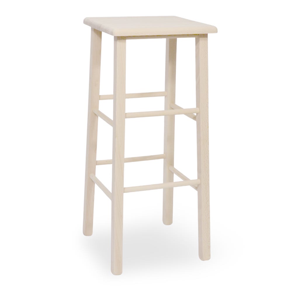 Sgabello Bar Sgabello Base Quadrata Sgabello Alto 73 Cm In Legno