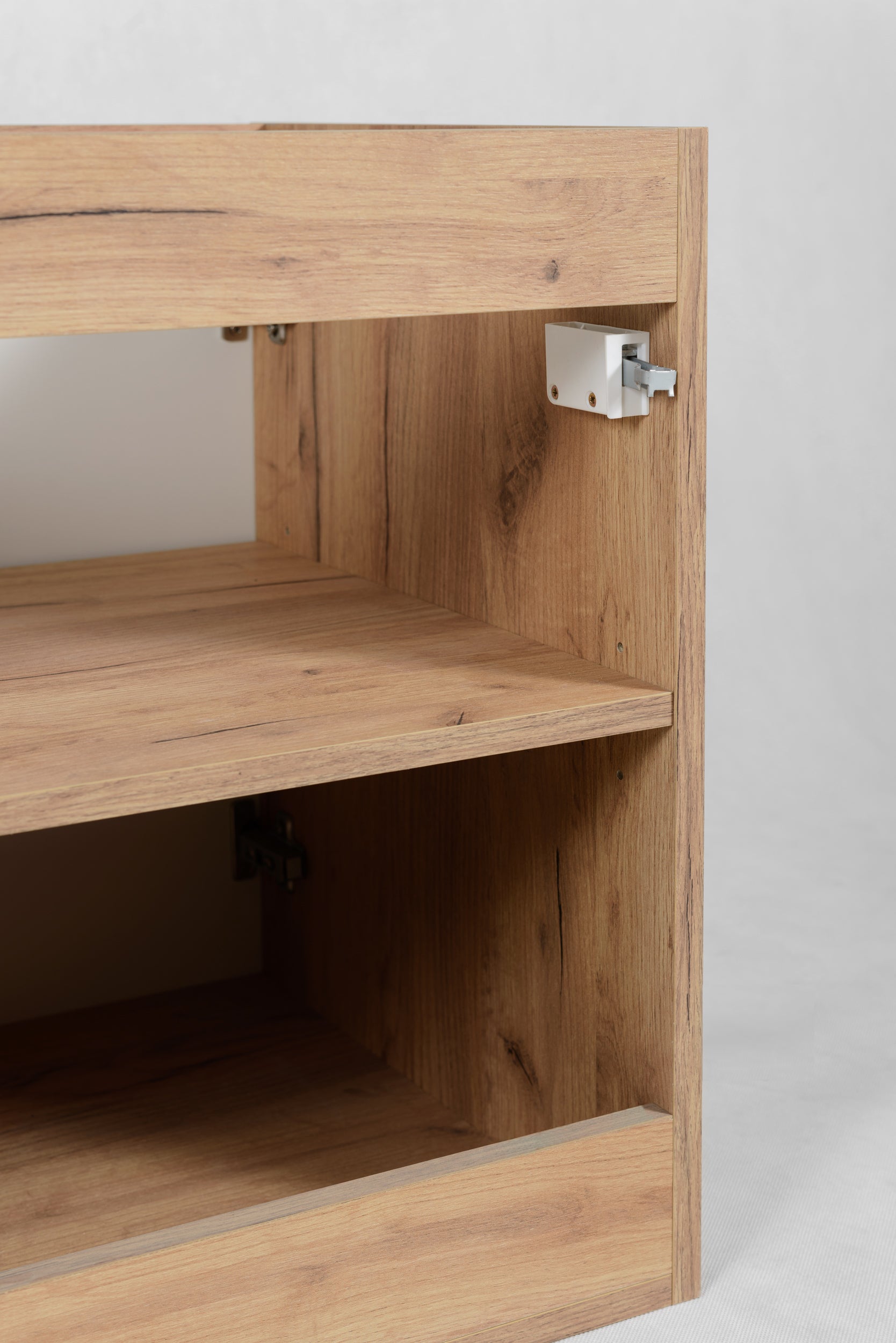 Meuble sous vasque à 4 portes FLOW CHÊNE 160 cm avec 2 x l'étagères - extensions et plan - 11