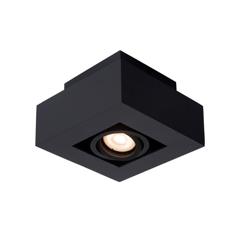Reflektor sufitowy spot natynkowy Xirax kwadratowy czarny 1xGU10x5W wym: 14 x 14 cm aluminium Lucide