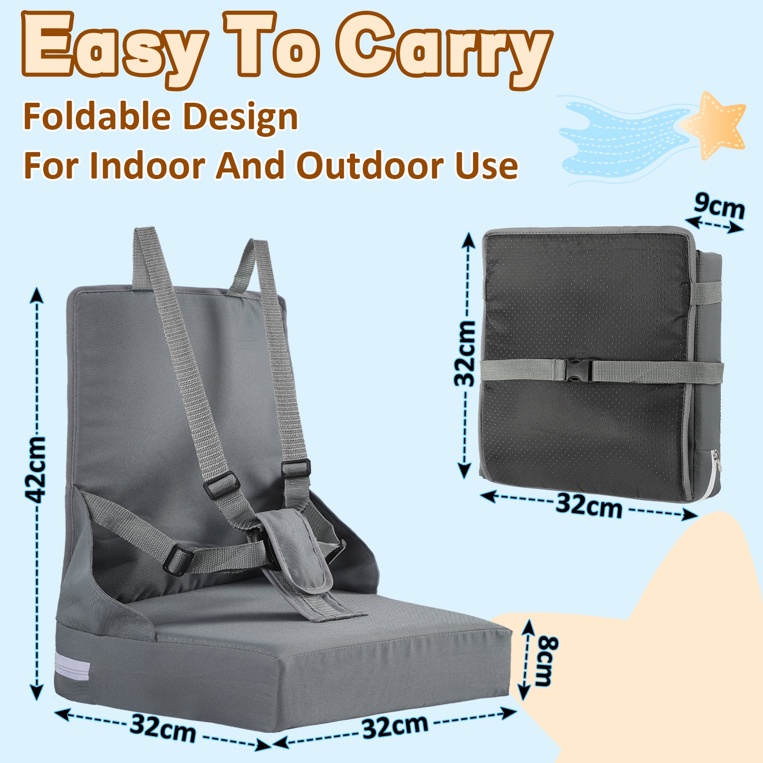 RéHausseur De Chaise BéBé Éponge haute densité Nomade RéGlable, 6 - 36 Mois Coussin Rehausseur - 2