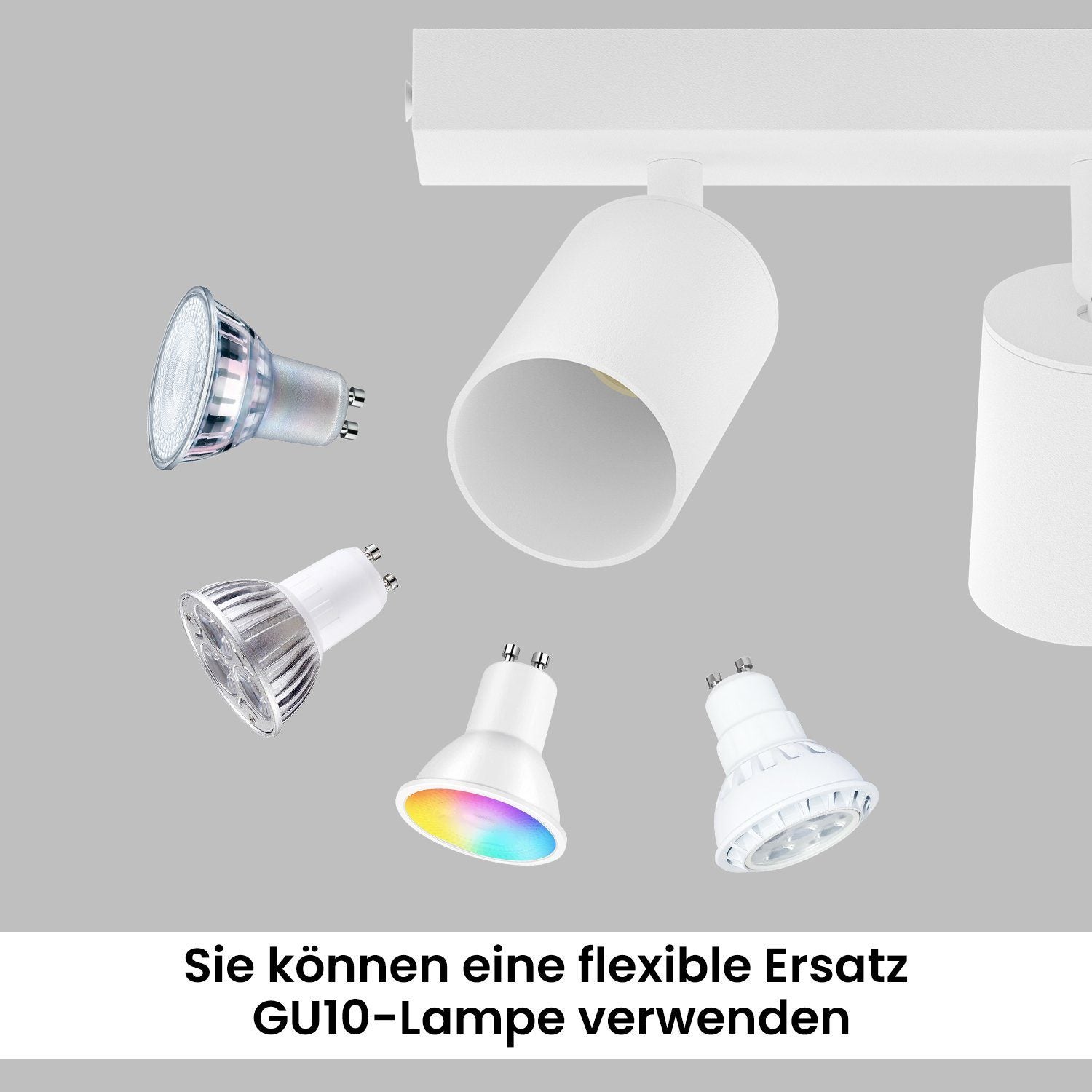 NETTLIFE Spot Max.25w GU10 Luz de techo LED Lámpara de moderna Lámpara de pared industrial giratoria de 350 ° para sala de estar Dormitorio - 6