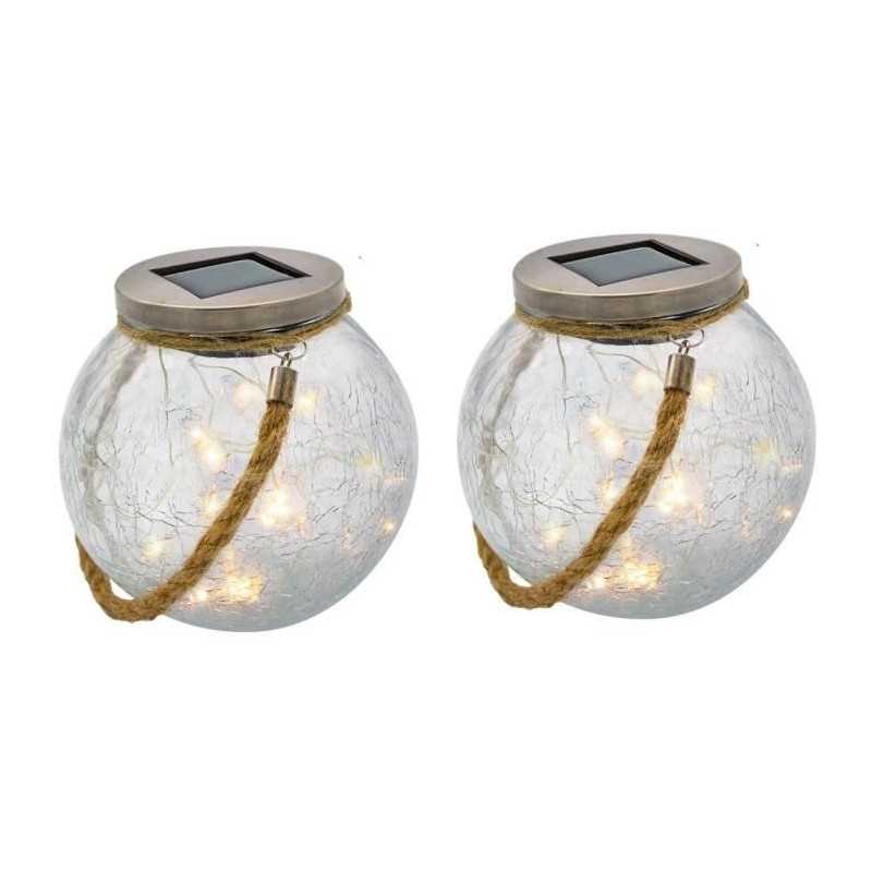 2 kule słoneczne CRACK BALL CORD, wysokość 13 cm