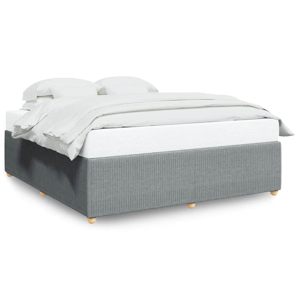 Cadre de lit sans matelas gris clair 180 x 200 cm en tissu - 2