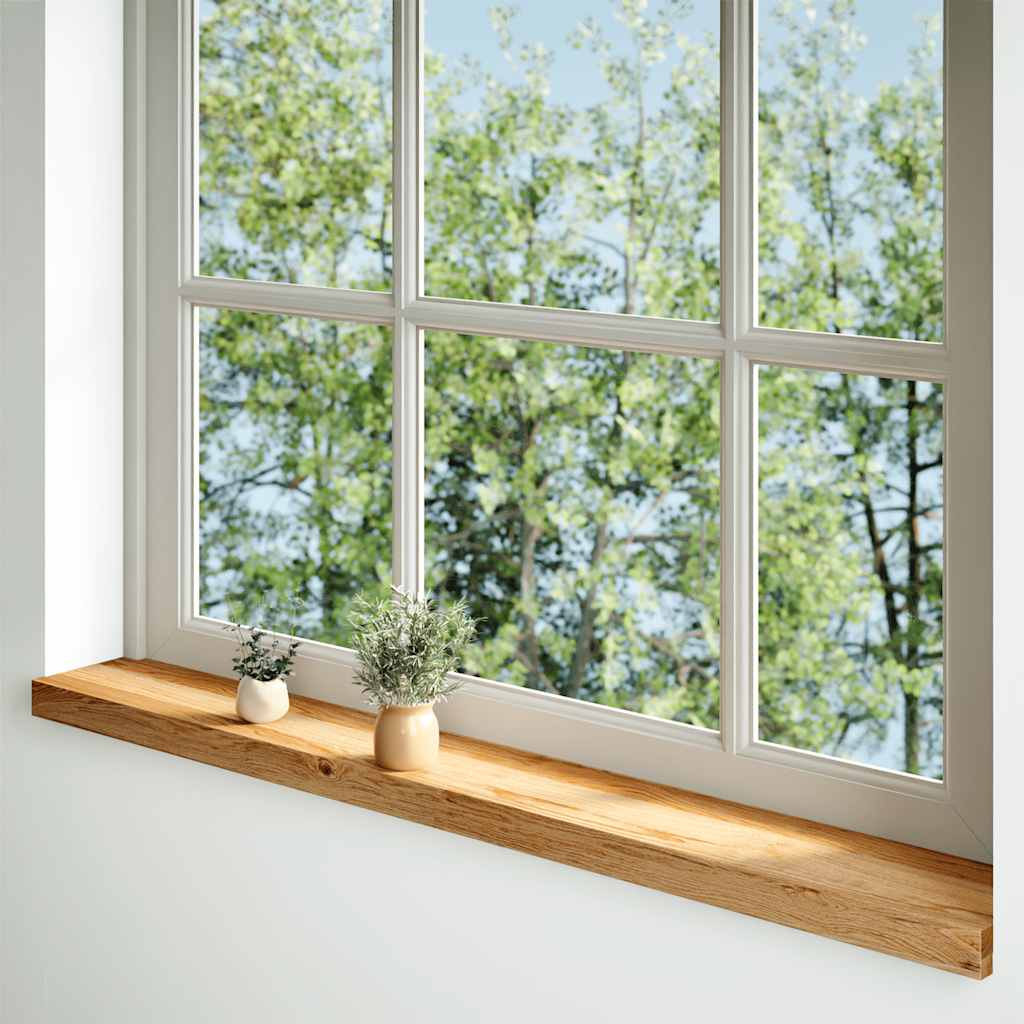 Pack 2 uds alféizares de ventana | repisa de ventana madera maciza roble marrón claro cfw66266