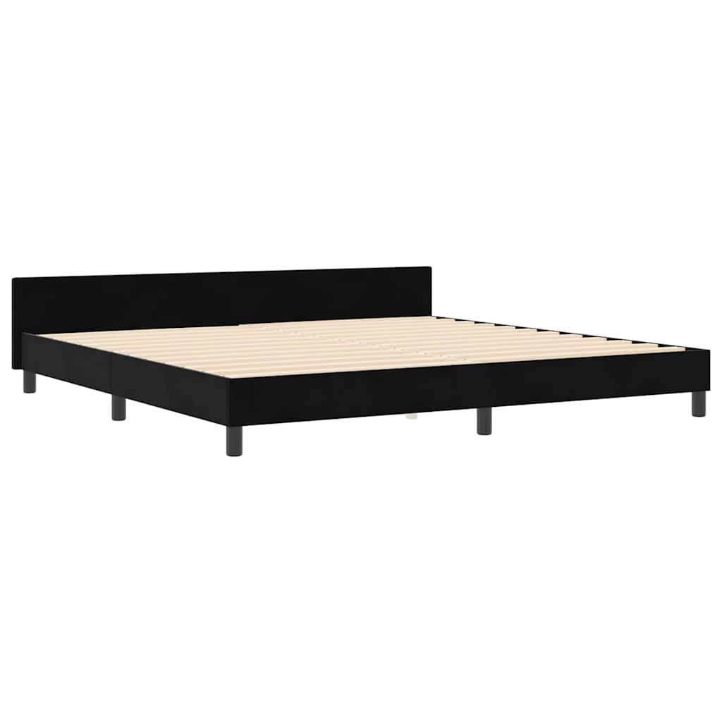 Cama tipo Box Spring con cabecera Negro 200 x 200 cm Terciopelo | Leroy ...