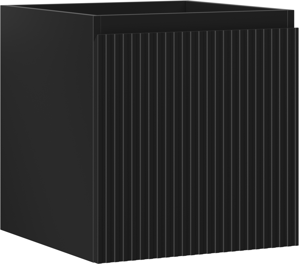 Mexen Rivel szafka łazienkowa podumywalkowa 45 cm, 1 szuflada, ryflowana , czarna mat - 91A20-04547-1-BF71