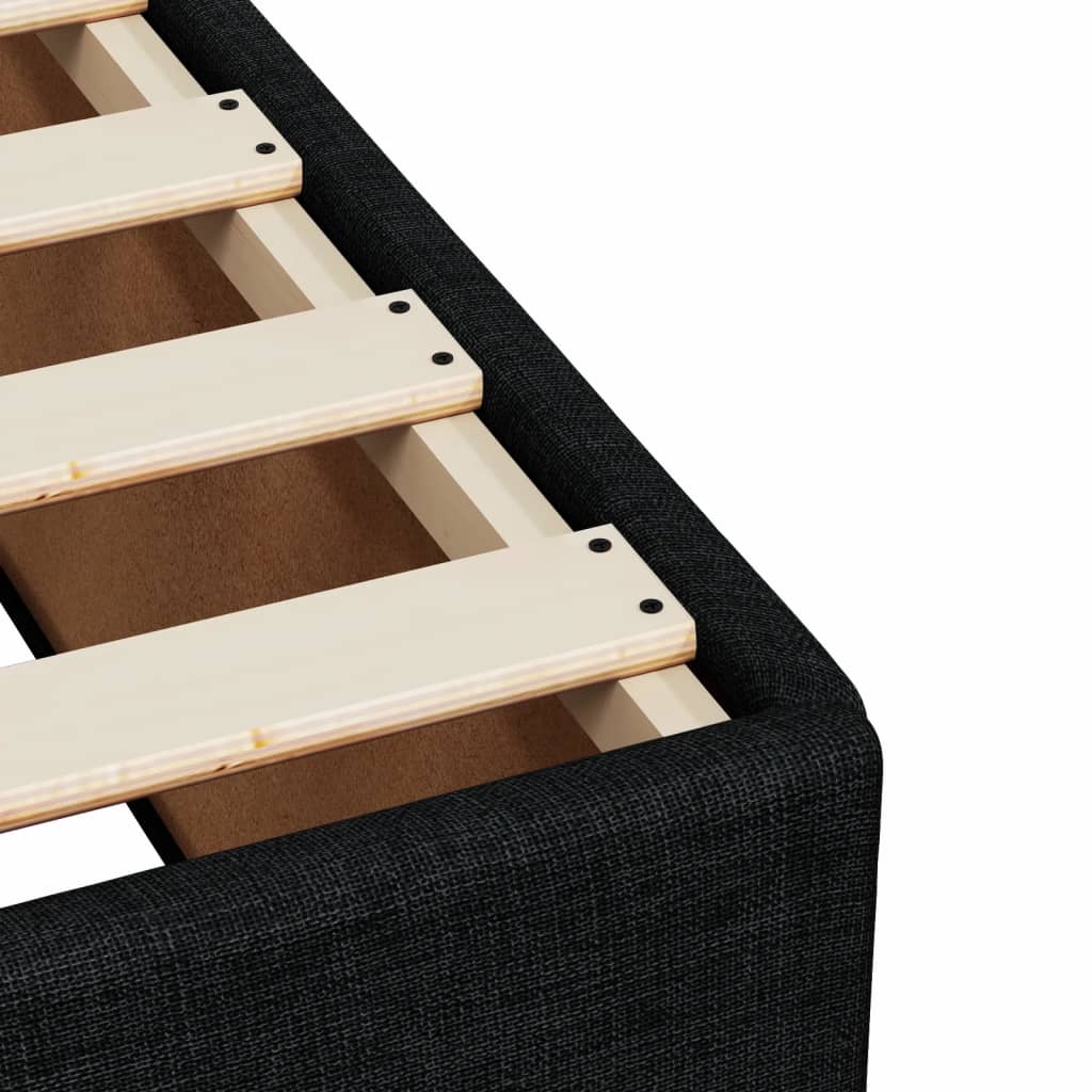 Cadre de lit sans matelas noir 200 x 200 cm tissu - 7