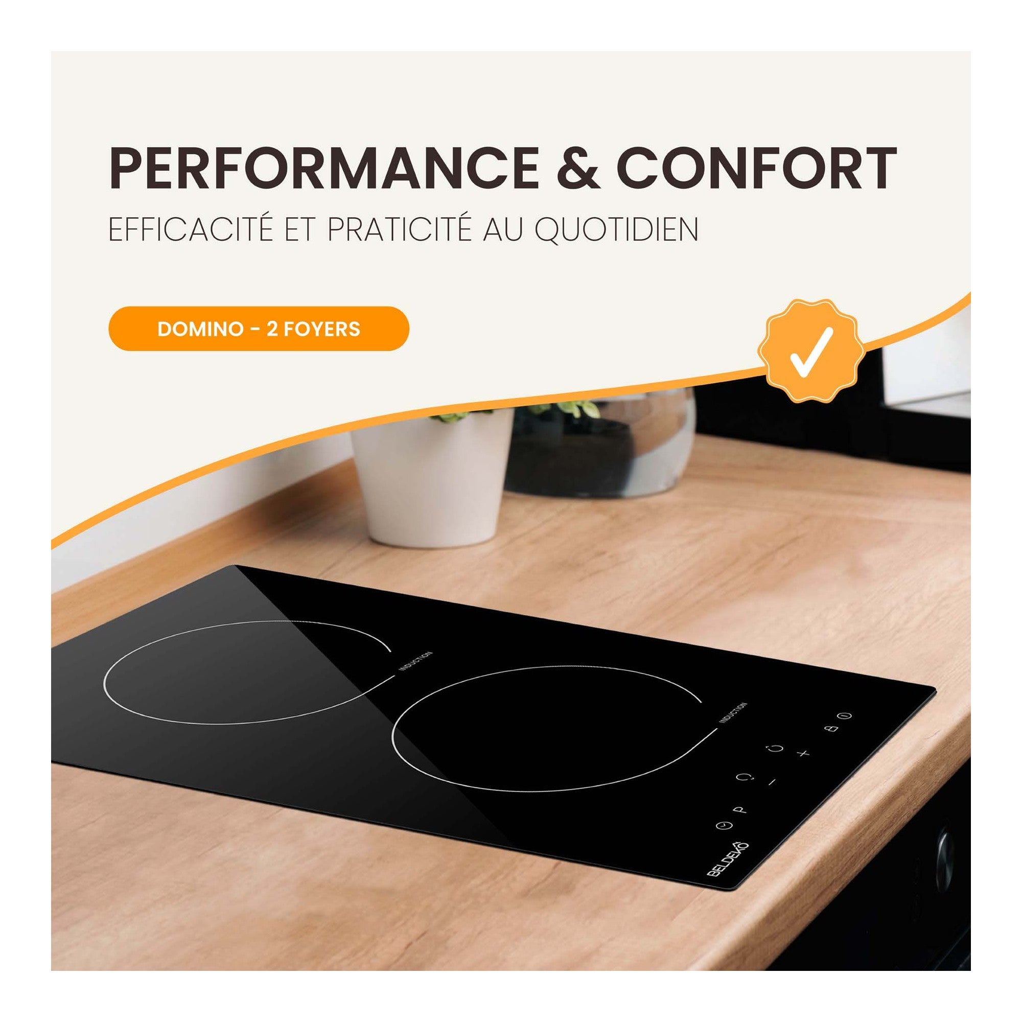 BELDEKO Plaque Induction 2 Feux 3600W Tactile Booster - Marque Française - 2