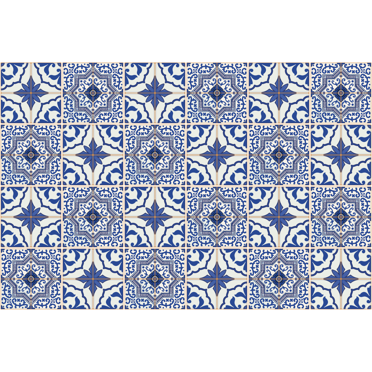 24 adesivi piastrelle di cemento azulejos Rodrigo - Sticker adesivo - adesivi murali - 24stickers10x10cm - 2