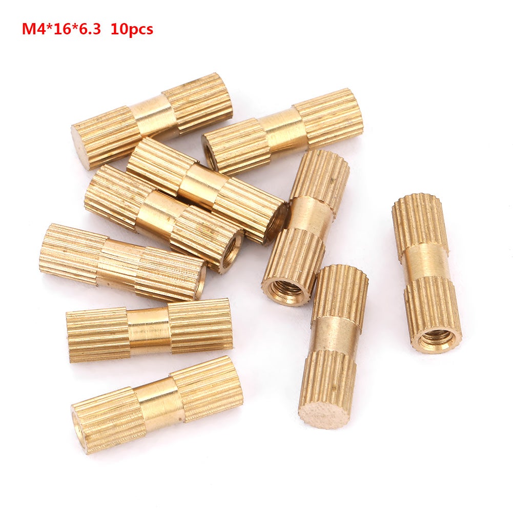 sourcing map Moleté Pouce Vis, M4x10mm Plat Laiton Boulons Grip Boutons Attaches pour PC, Électronique, Mécanique 10Pcs
