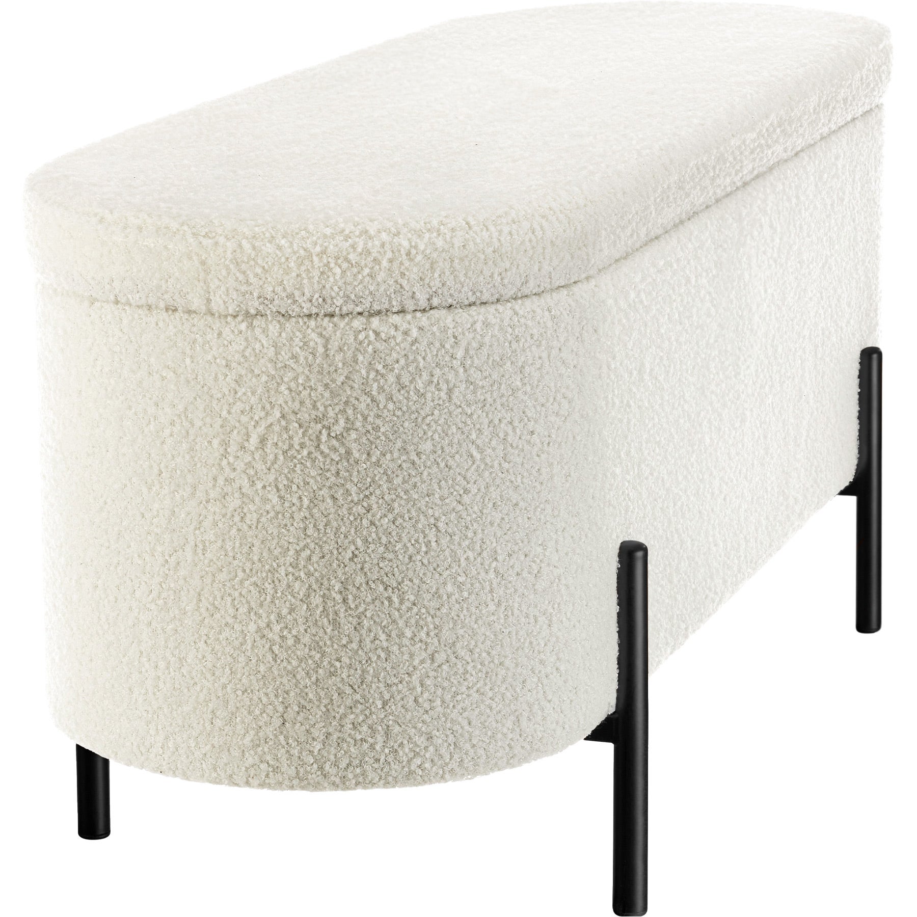 Banc rembourré en bois MDF et aspect tissu bouclé avec espace de rangement TECTAKE - 8