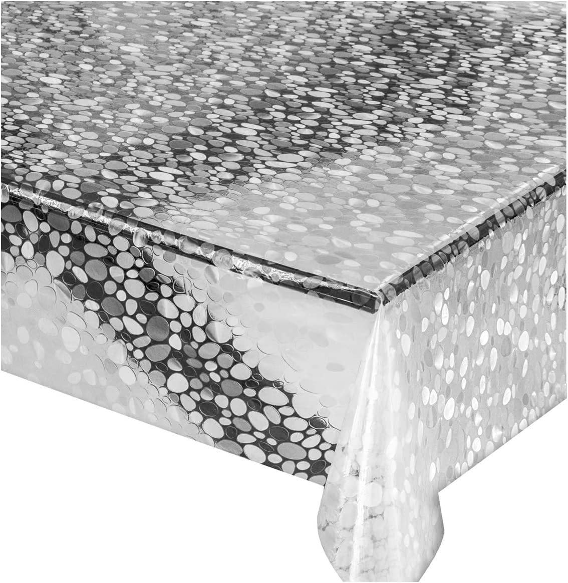 Mantel moderno 140x300 cm transparente resistente a las manchas cubremesa plastificado brillante pvc dis.f