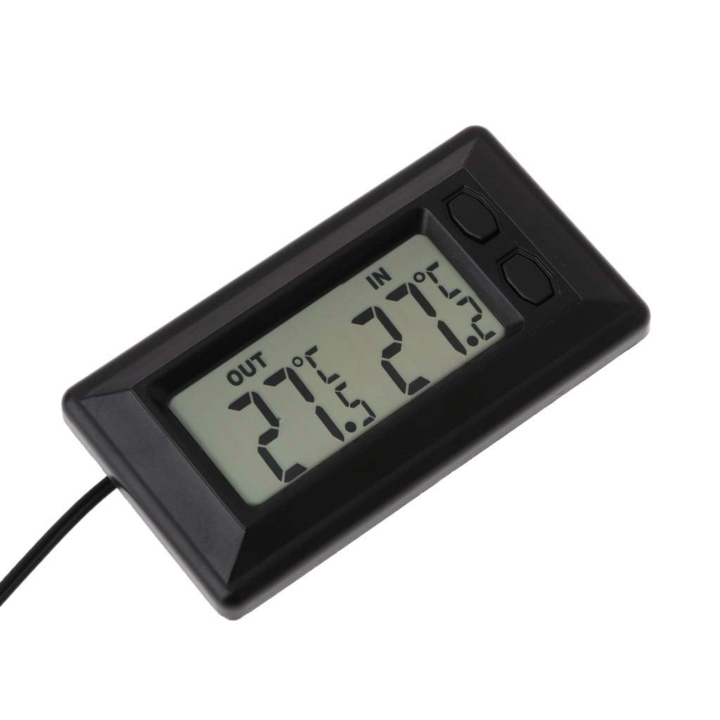 Termometr samochodowy wewnętrzny i zewnętrzny LCD, cyfrowy wyświetlacz temperatury z kablem 1,5 m, termometr do samochodu