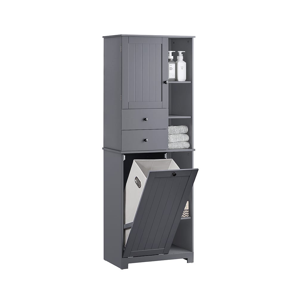 Cesto portabiancheria grande da 75 l, con manici facili da trasportare, alto e autoportante, per bagno, camera da letto, grigio sfumato Cesto portabiancheria grande da 75 l, con manici facili da trasportare, alto e autoportante, per bagno, camera da letto, grigio sfumato