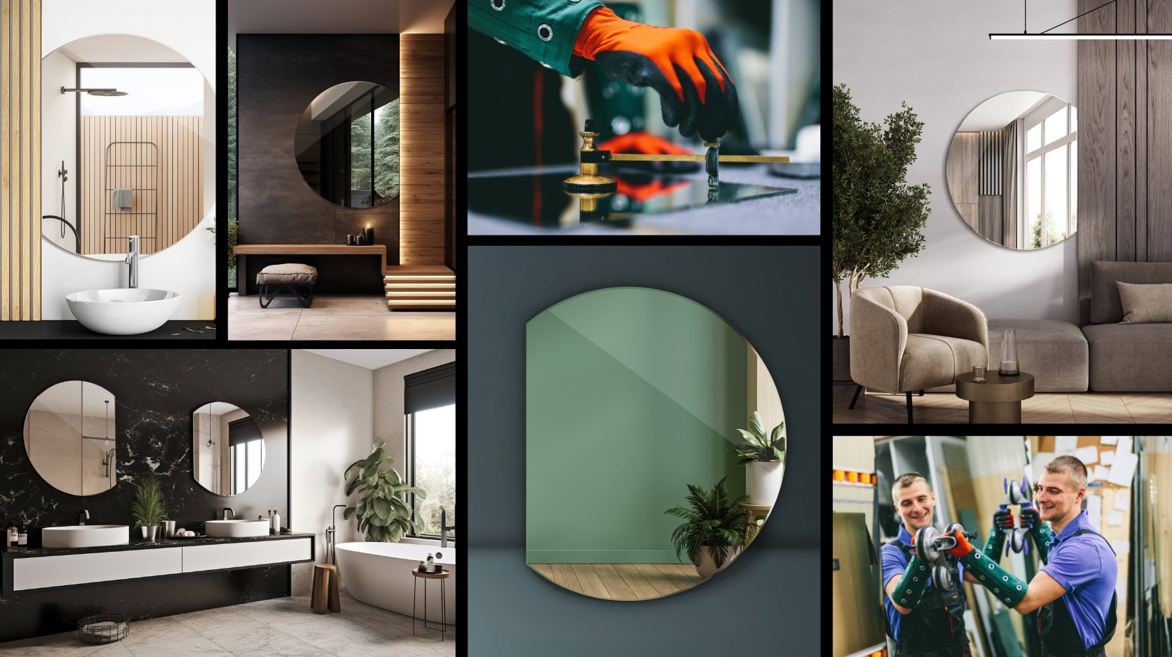 Specchio decorativo moderno con forma di cerchio tagliato 74x90 cm, ArtPrintCave - 8