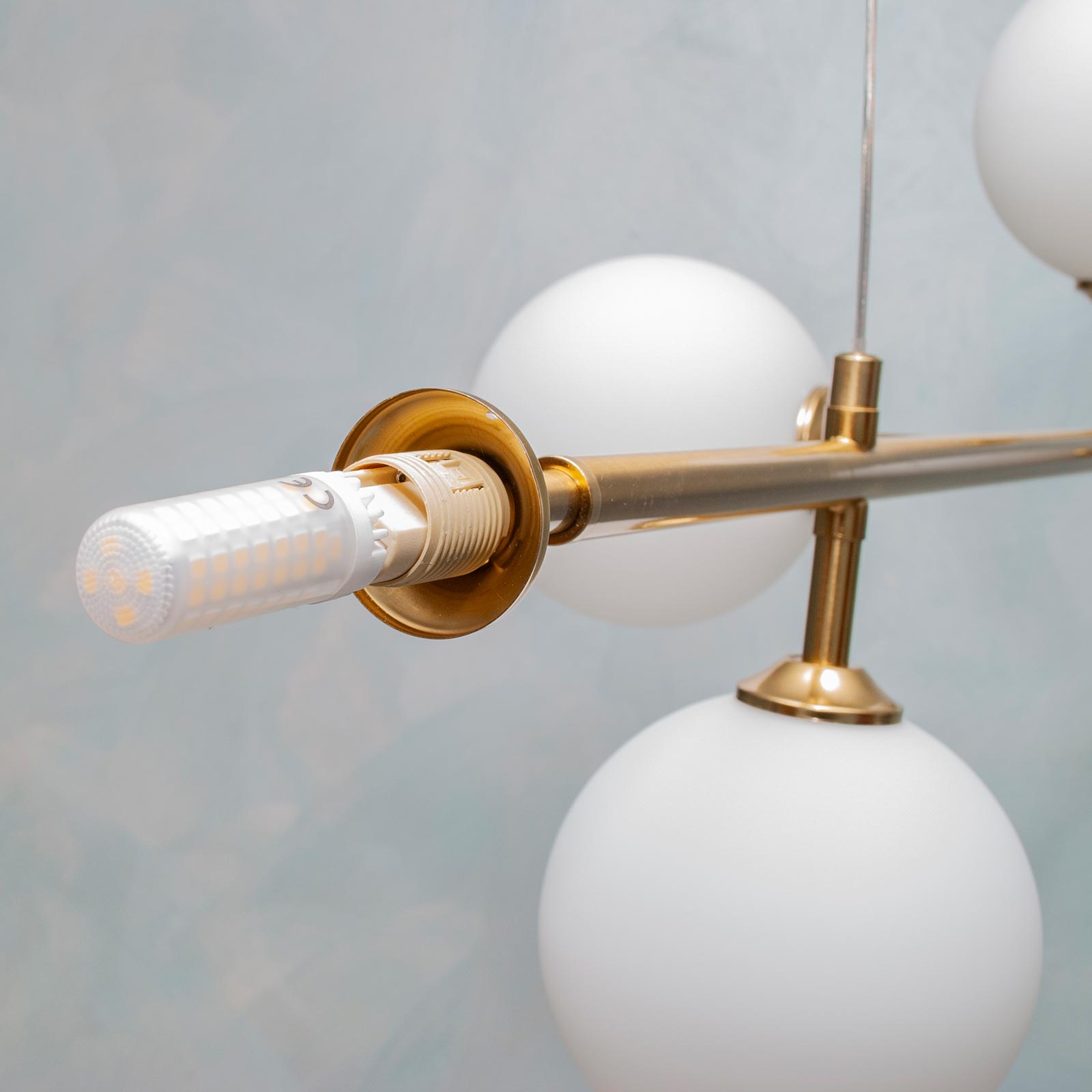 Plafonnier suspendu avec 6 boules Lampe décorative Bronze pour salon Cuisine Douille G9 - 6