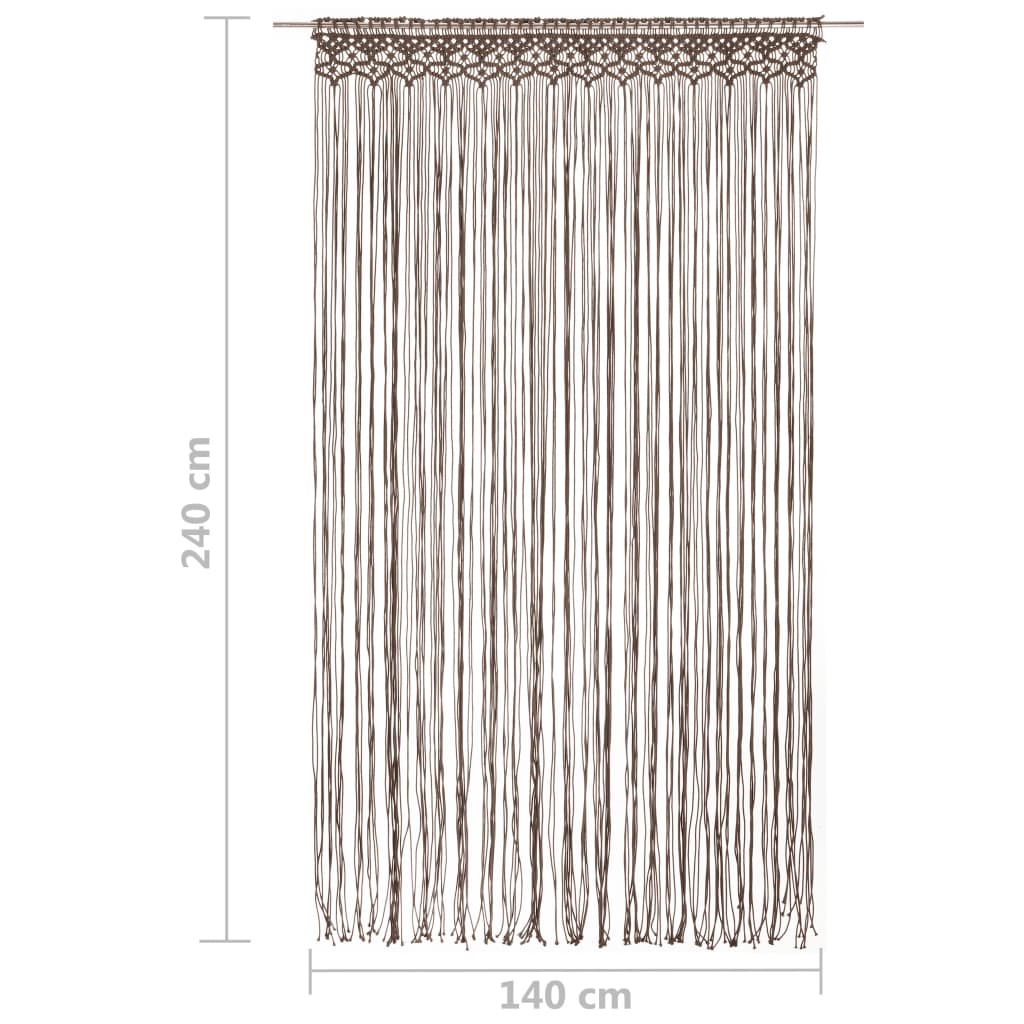 vidaXL Rideau en macramé Taupe 140x240 cm Coton - 6