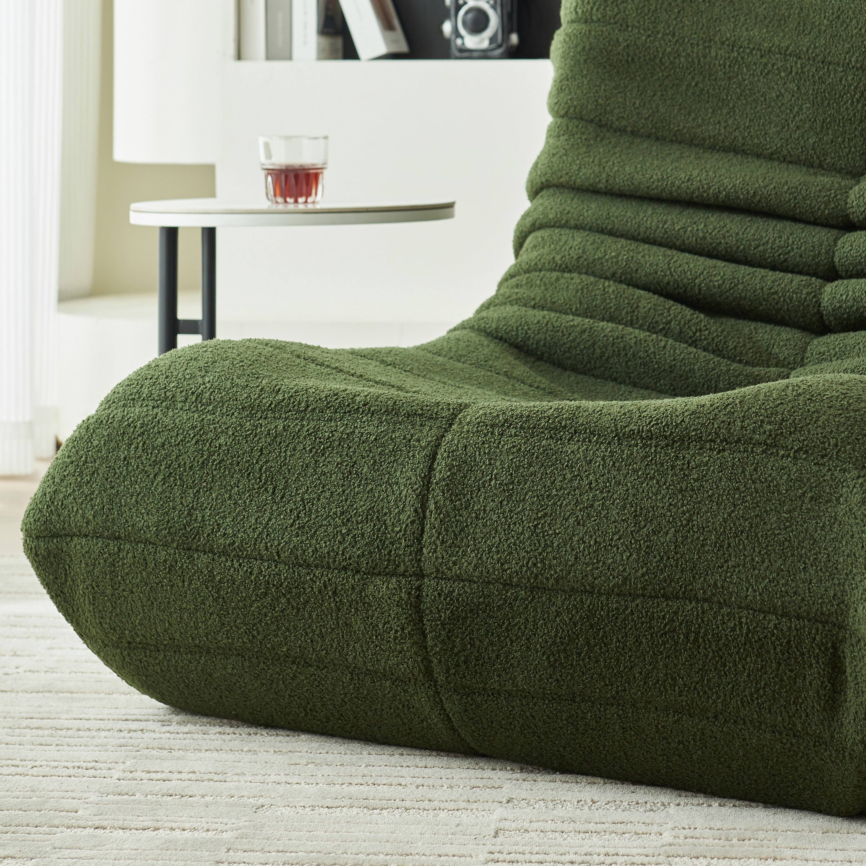 Pouf géant - Canapé de sol avec dossier - Fauteuil de lecture d'intérieur confortable XXL - Pour salon et chambre à coucher - 86 x 105 x 75 cm - Noir - 7
