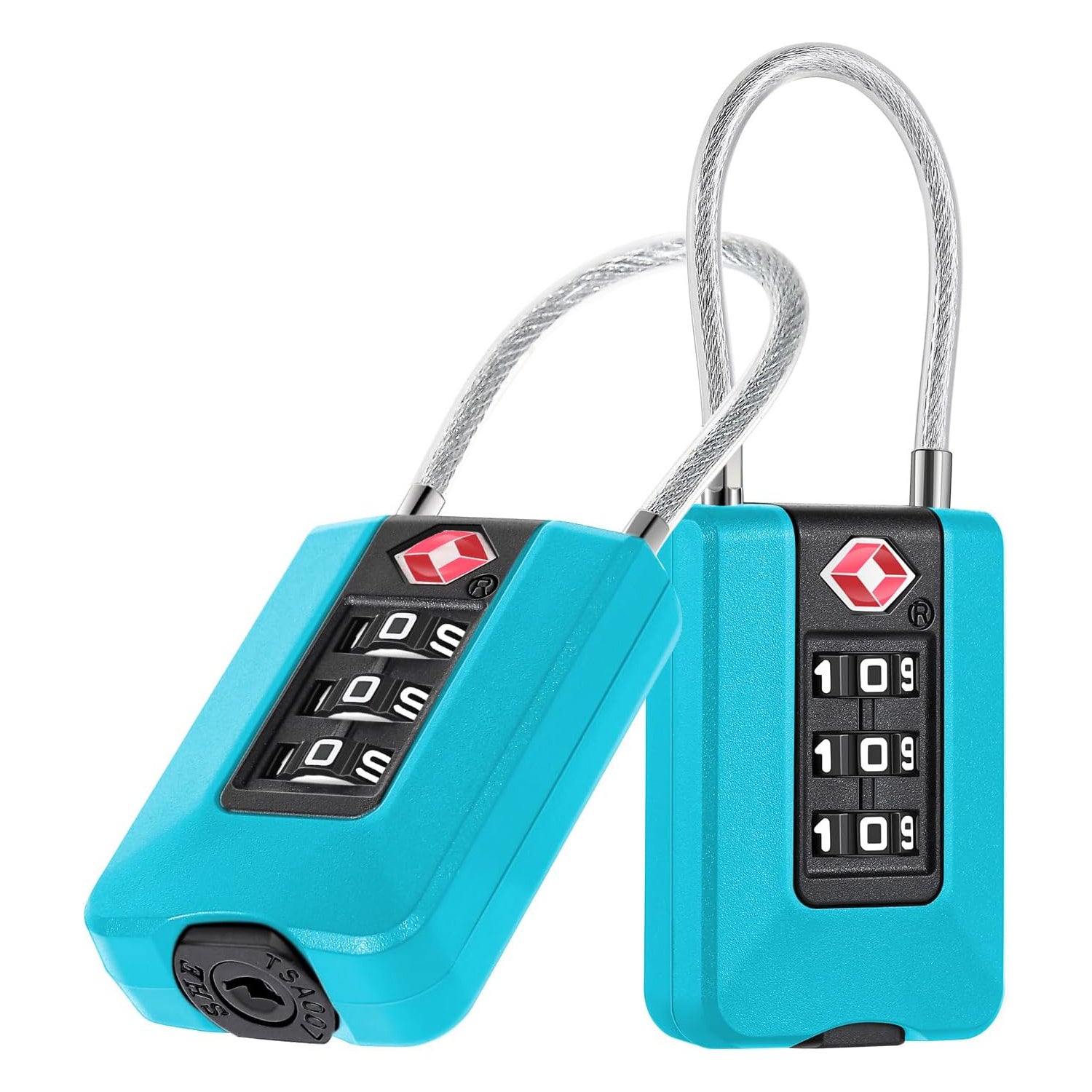 Paquete de candados para maletas TSA, candados de combinación