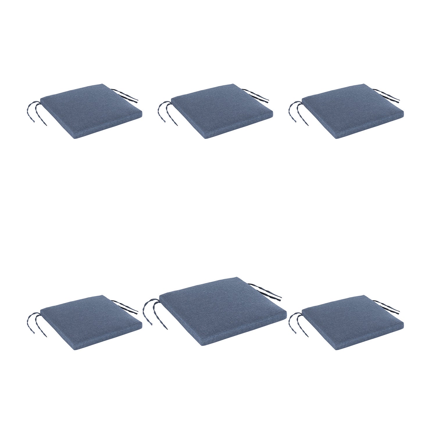 Pack de 6 cojines para sillas de jardín estándar olefin azul 44x44 cm