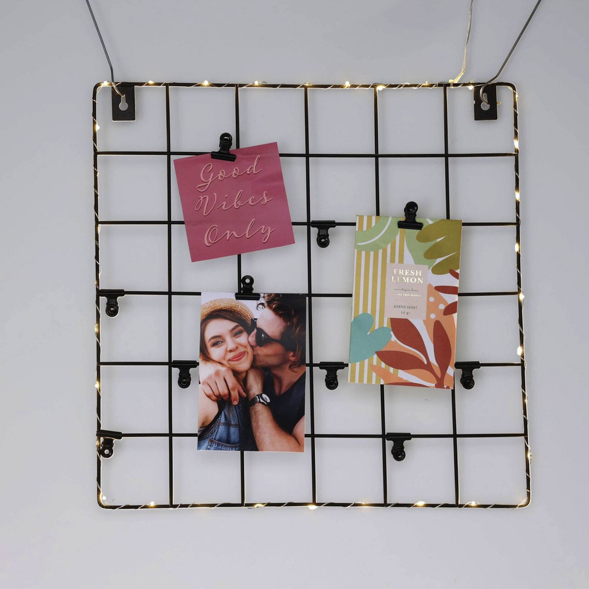 Etagère murale pour tableaux avec LED en métal noir - 4