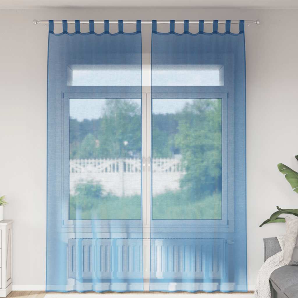 Zasłony woalowe z pętelkami 2 szt. Royal Blue 140x260 cm vidaXL