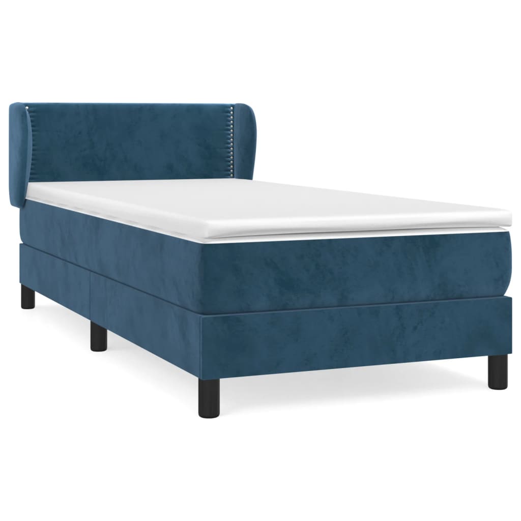 Sommier à lattes de lit avec matelas Bleu foncé 100x200 cm - 2
