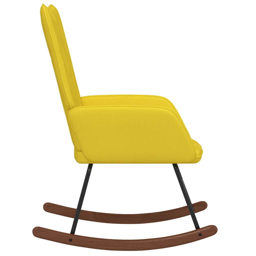 Maison Exclusive - Chaise à bascule Jaune moutarde Velours - 4