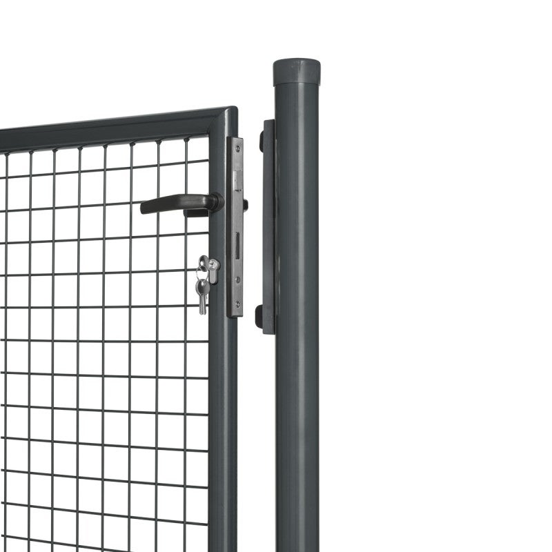 Portillon grillagé en acier galvanisé maille 50 x 50 passage L 1m x H1m20 Gris anthracite - 2