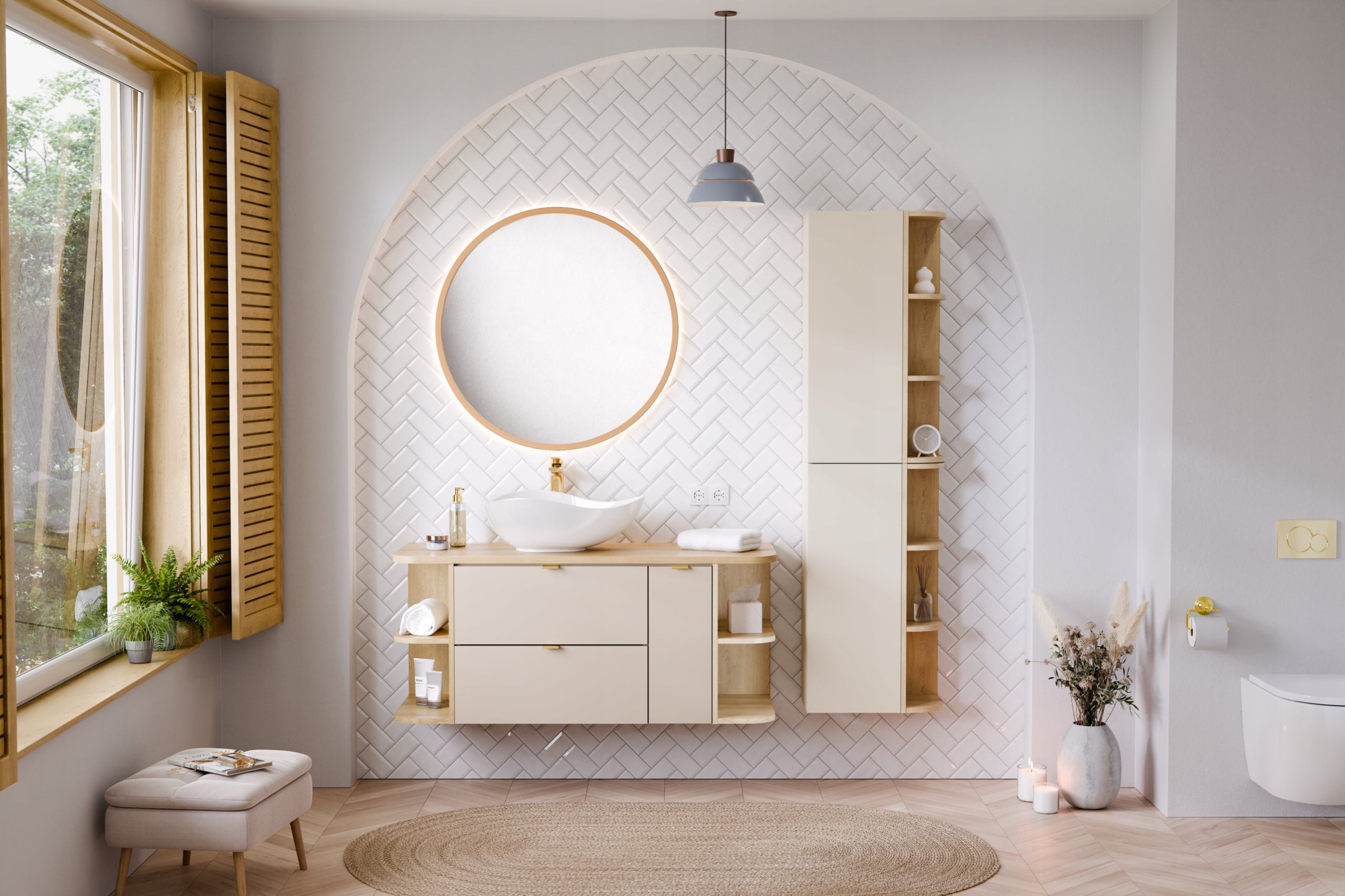 Colonna murale aperta da bagno DALIA rovere Cremona – 20 × 80 cm - 7